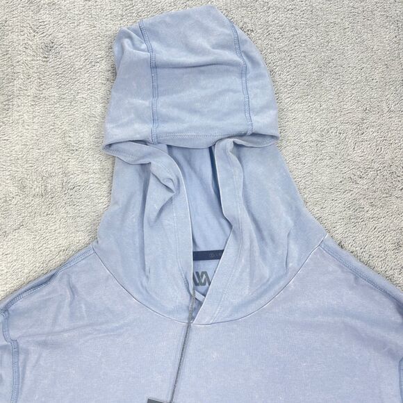 VRST Mens Essential Hoodie Large Blue Muted Denim Logo Modal Stretch Pullover - Picture 2 of 12